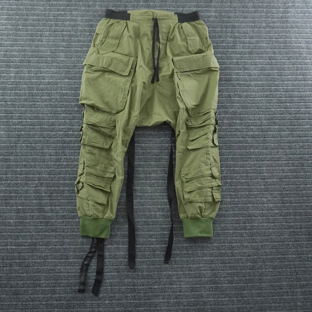 Ben Taverniti Unravel Project Cargo Pants Mens L Olive Green Drop Crotch Straps